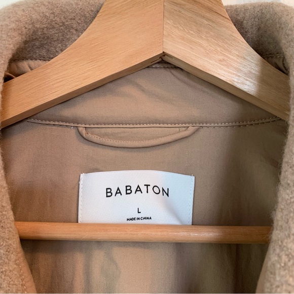 Aritzia Babaton Pelli Button Up Merino Wool Jacket Camel Tan Brown Women's Large - Picture 8 of 8